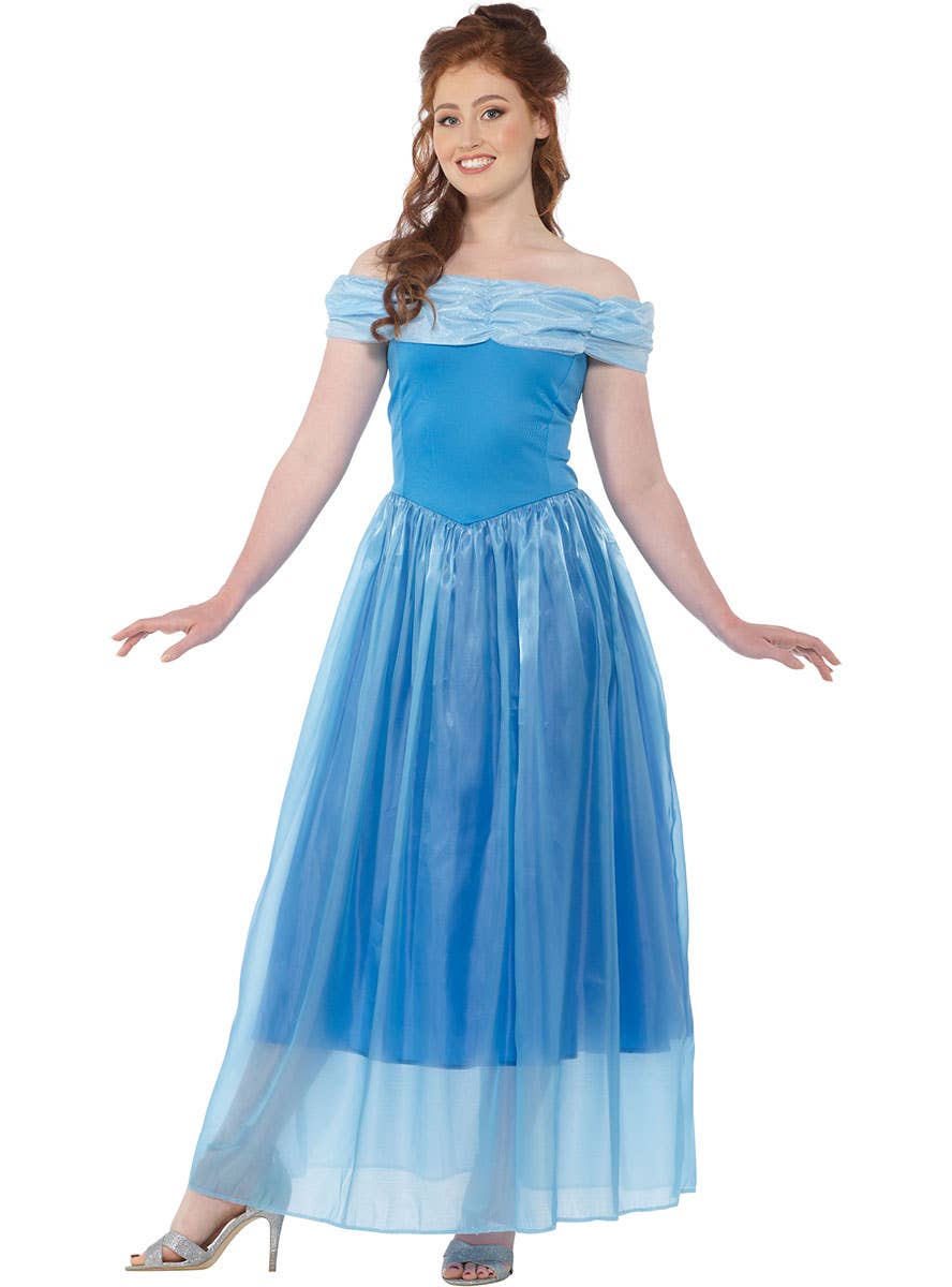Shiny Blue Long Cinderella Costume Dress Shiny Blue Long Cinderella Costume Dress