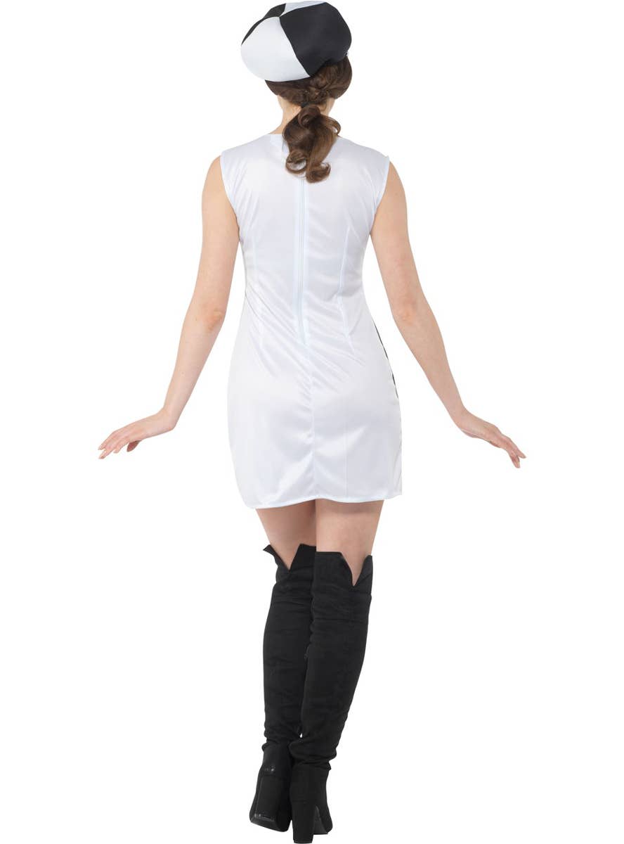 Black and White 1960's Monochrome Mod Costume for Women - Back Image