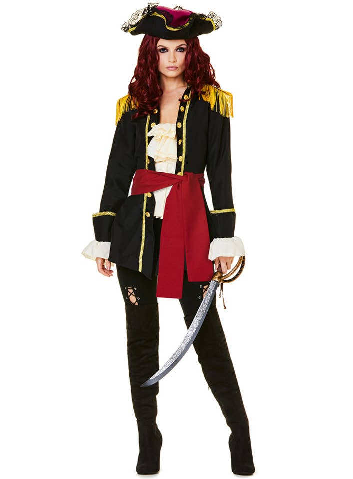 Women's Deluxe Pirate Captain Costume Jacket - View 1