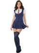 Short Blue Preppy Schoolgirl Chrissy Amphlett Style School Uniform Costume For Women - Main Image