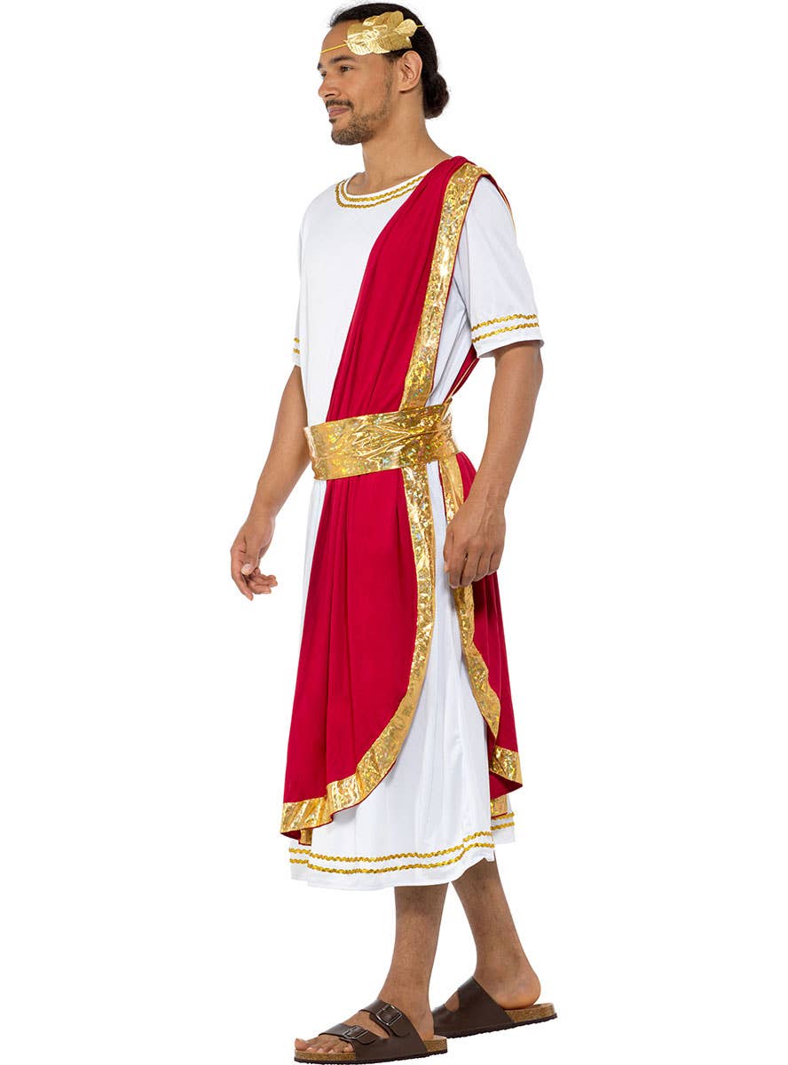 Men's Roman Emperor Toga Costume Side Image