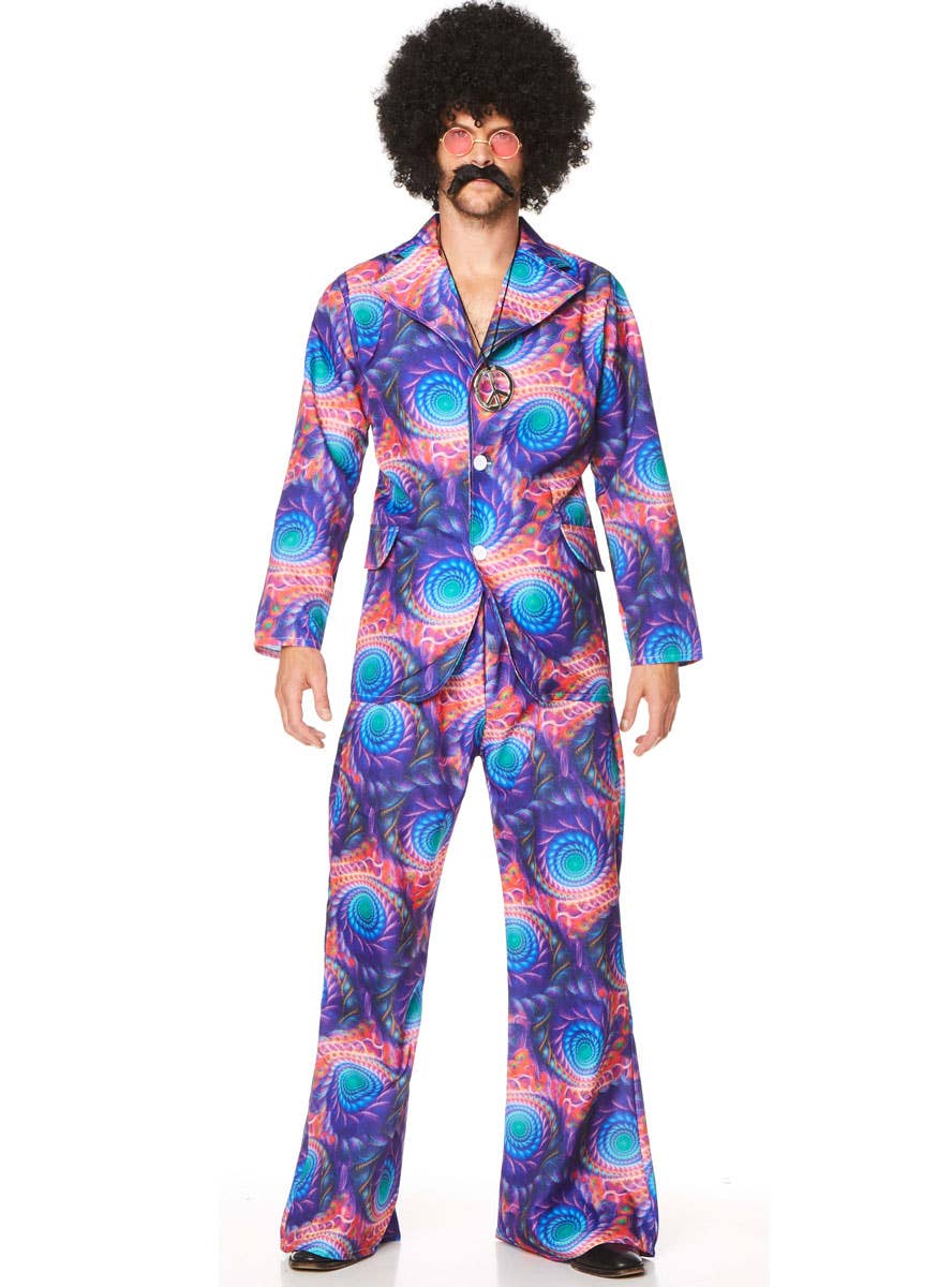 Groovy Purple Boho Hippie DressUp Suit Mens 70s Boho Costume Suit — free download