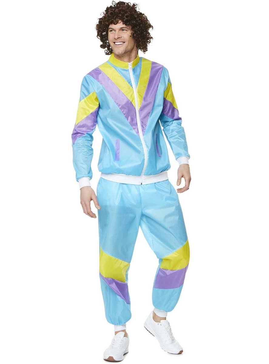 Shell Suits For Men Mens 80s Tracksuit | 80s Blue Shell Suit Outfit for Men