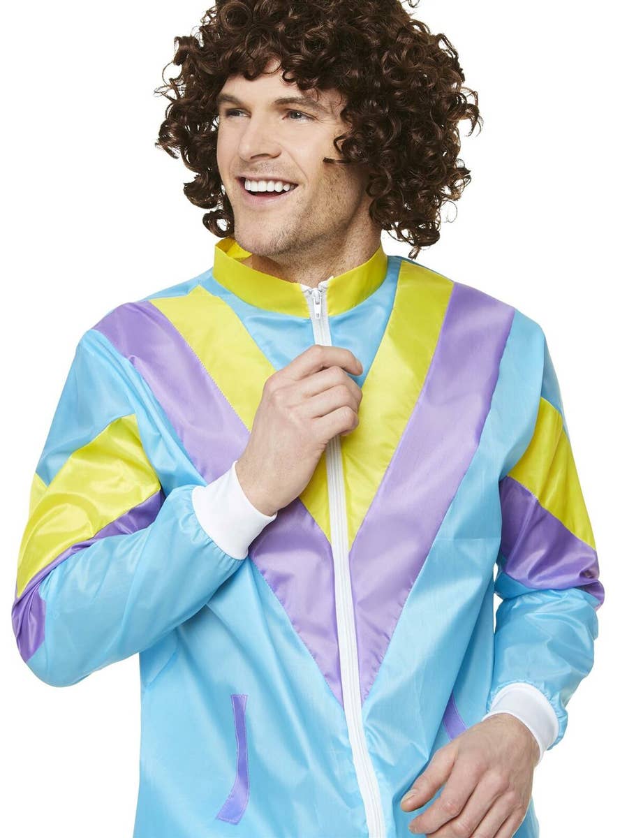 Light Blue 80's Shell Suit Costume For Men - Close Image