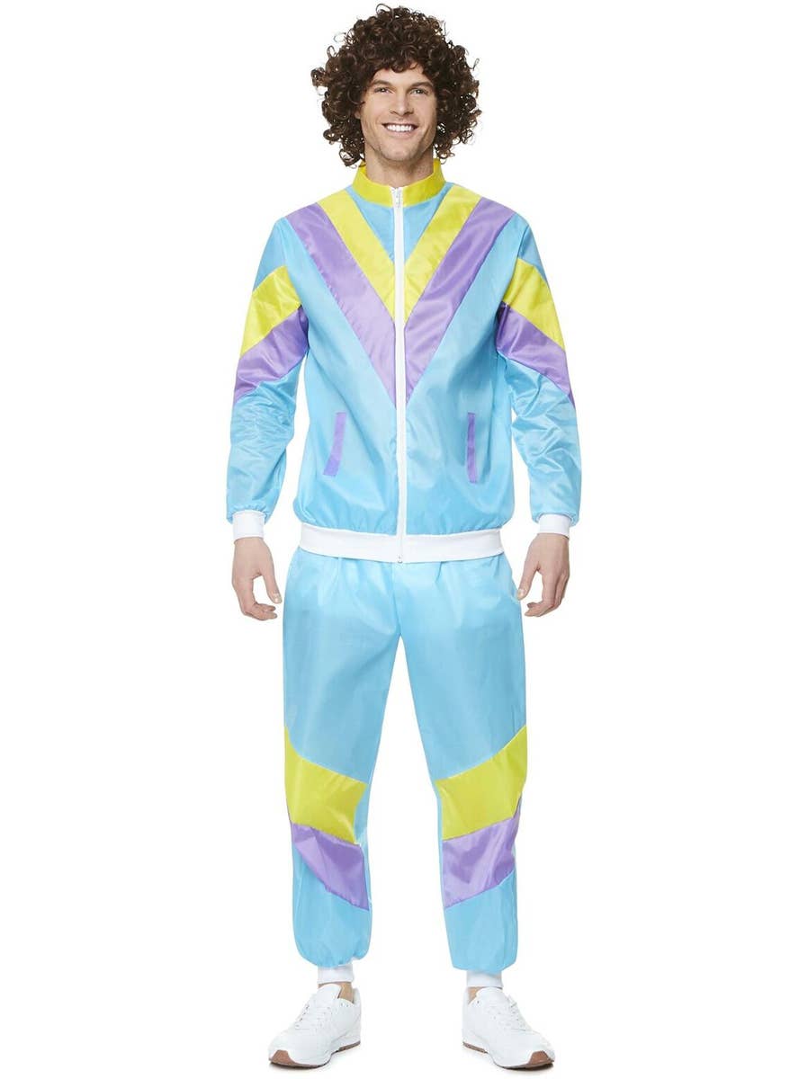 Light Blue 80's Shell Suit Costume For Men - Main Image