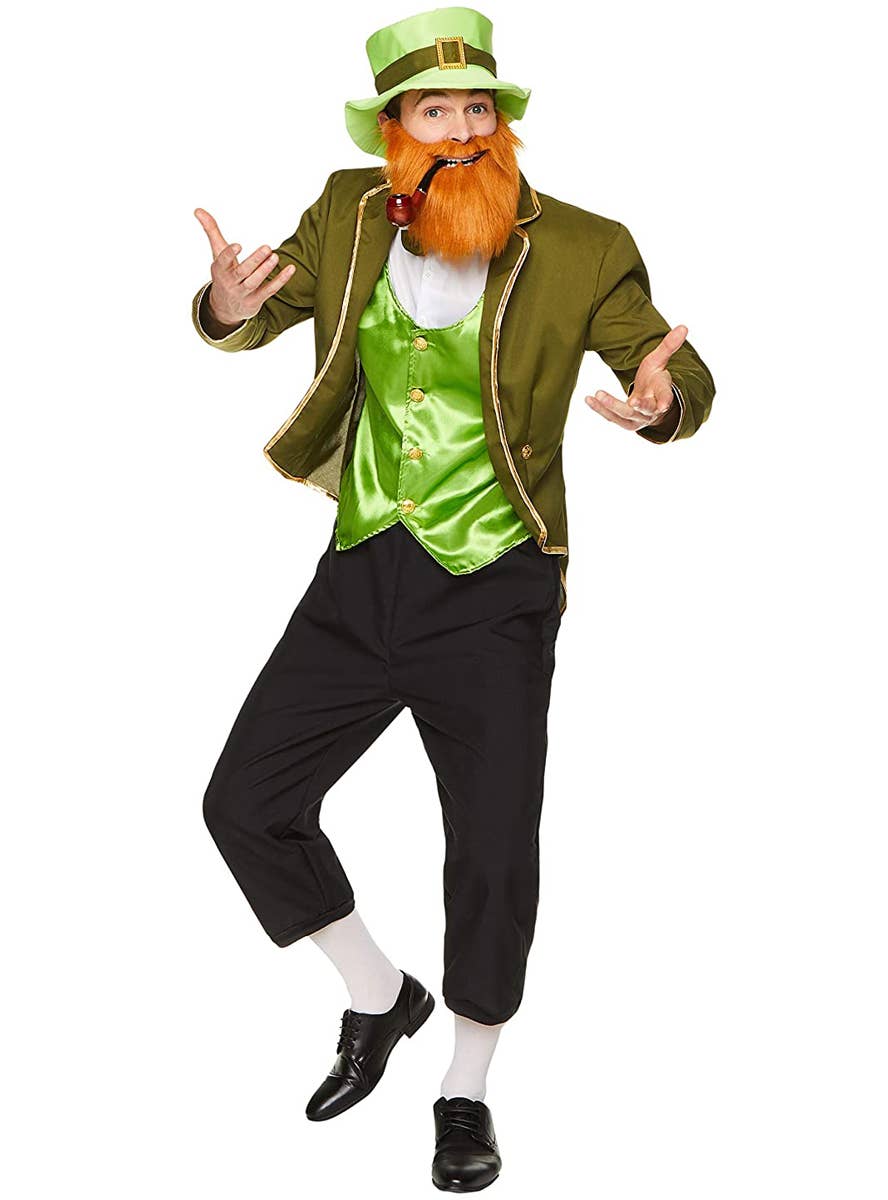 Green Leprechaun Men's St Patrick's Day Costume - Main Image