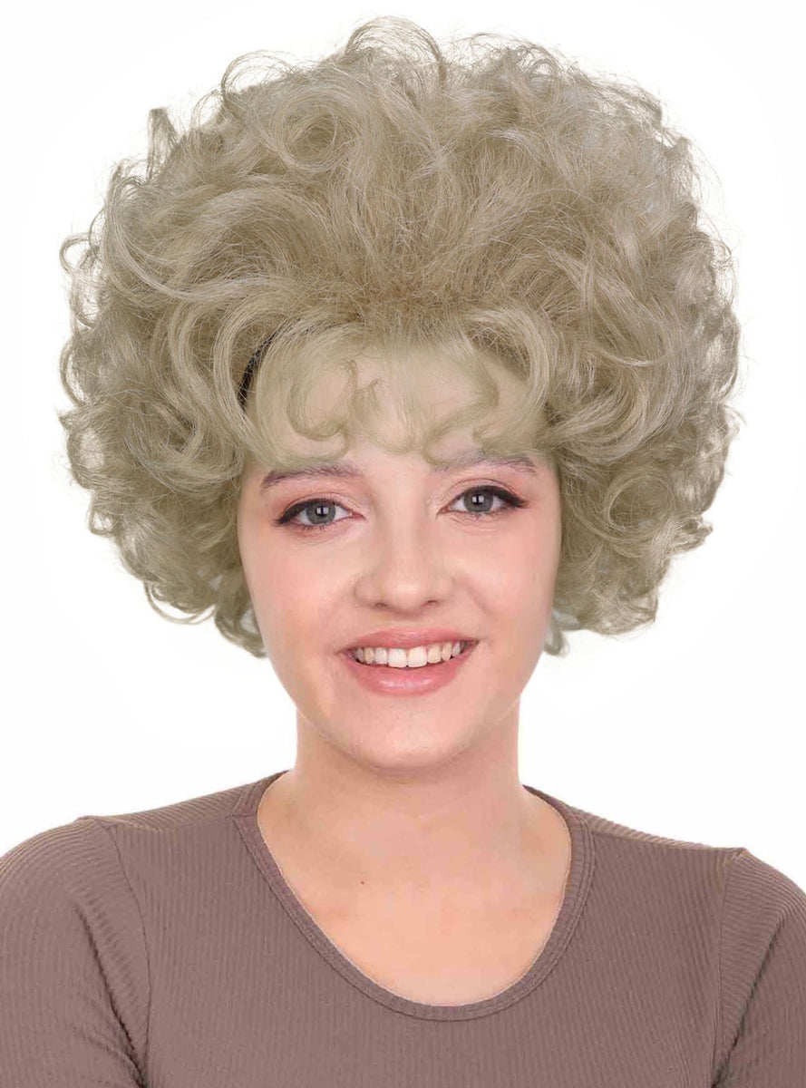 Kath Womens Short Blonde Curly Costume Wig - Main Image