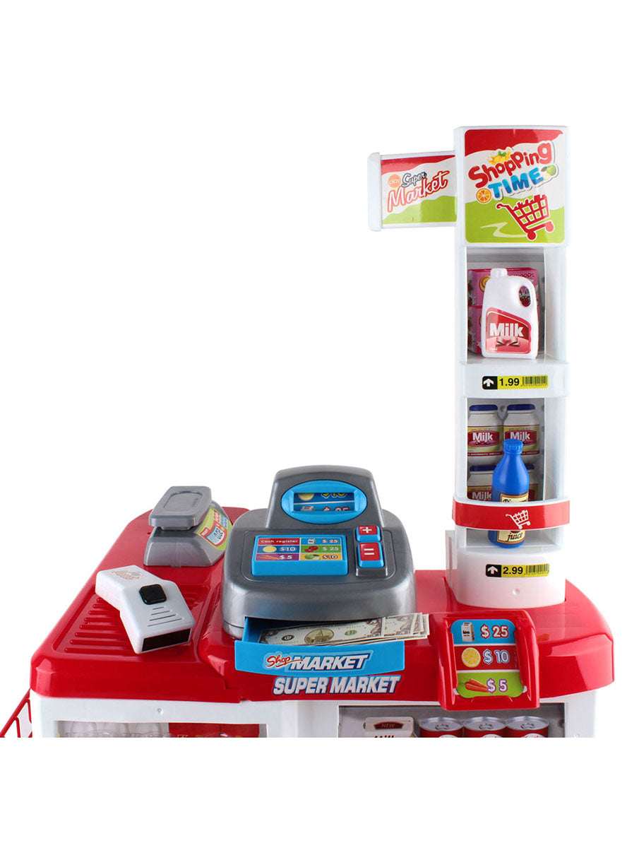Keezi Kids 24 Piece Plastic Supermarket Playset With Trolley - Close Image 1