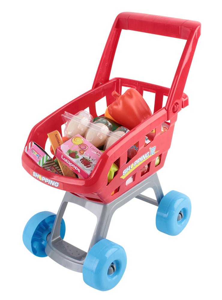 Keezi Kids 24 Piece Plastic Supermarket Playset With Trolley - Close Image 3