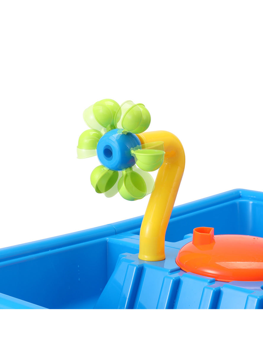 Keezi Kids Blue And Green Outdoor Plastic Sand And Water Play Table With Windmill - Close Image