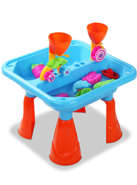 Keezi Kids Blue And Red Plastic Outdoor Water And Sand Table With Funnels - Alternate Image