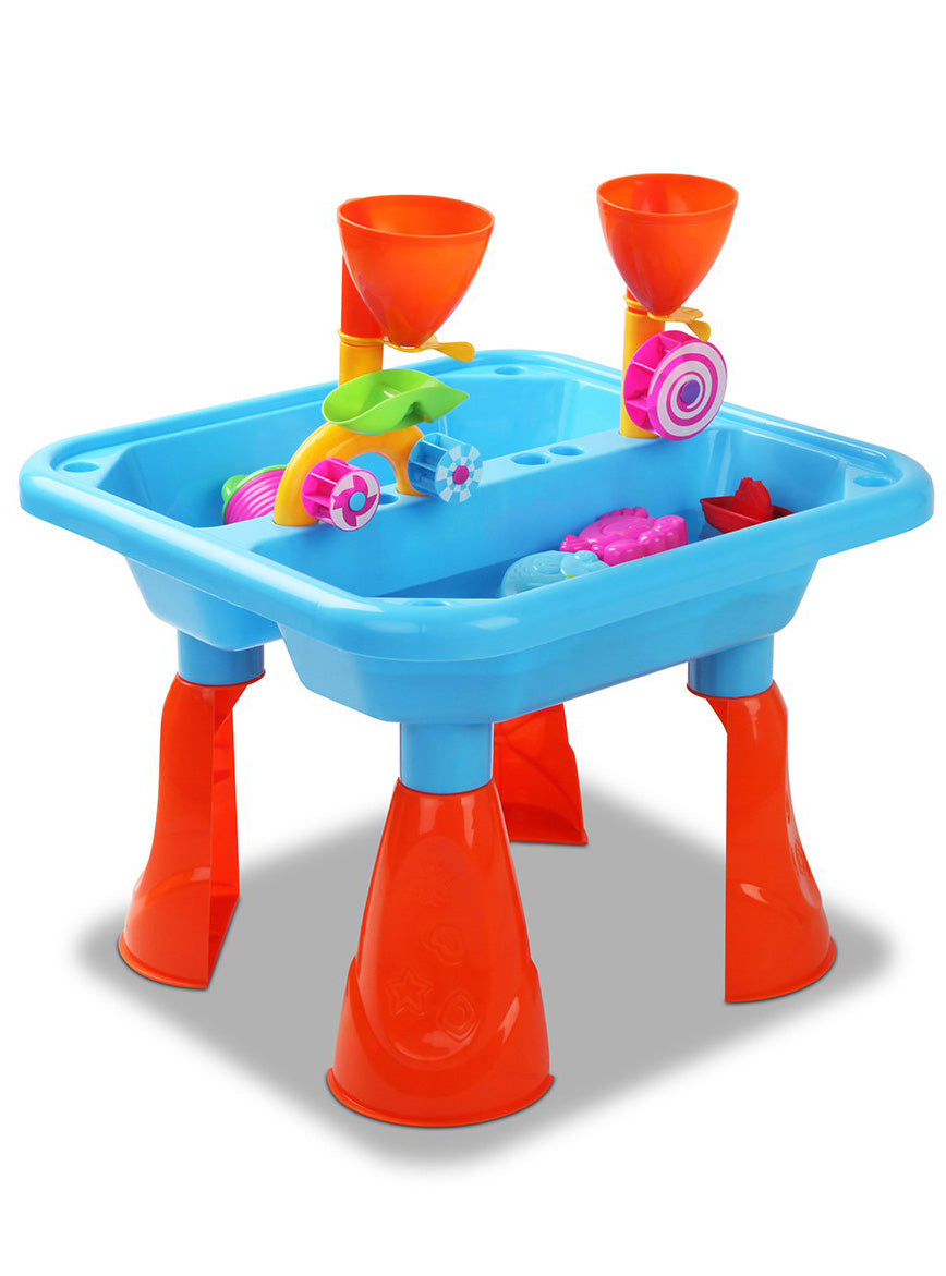 Keezi Kids Blue And Red Plastic Outdoor Water And Sand Table With Funnels - Main Image