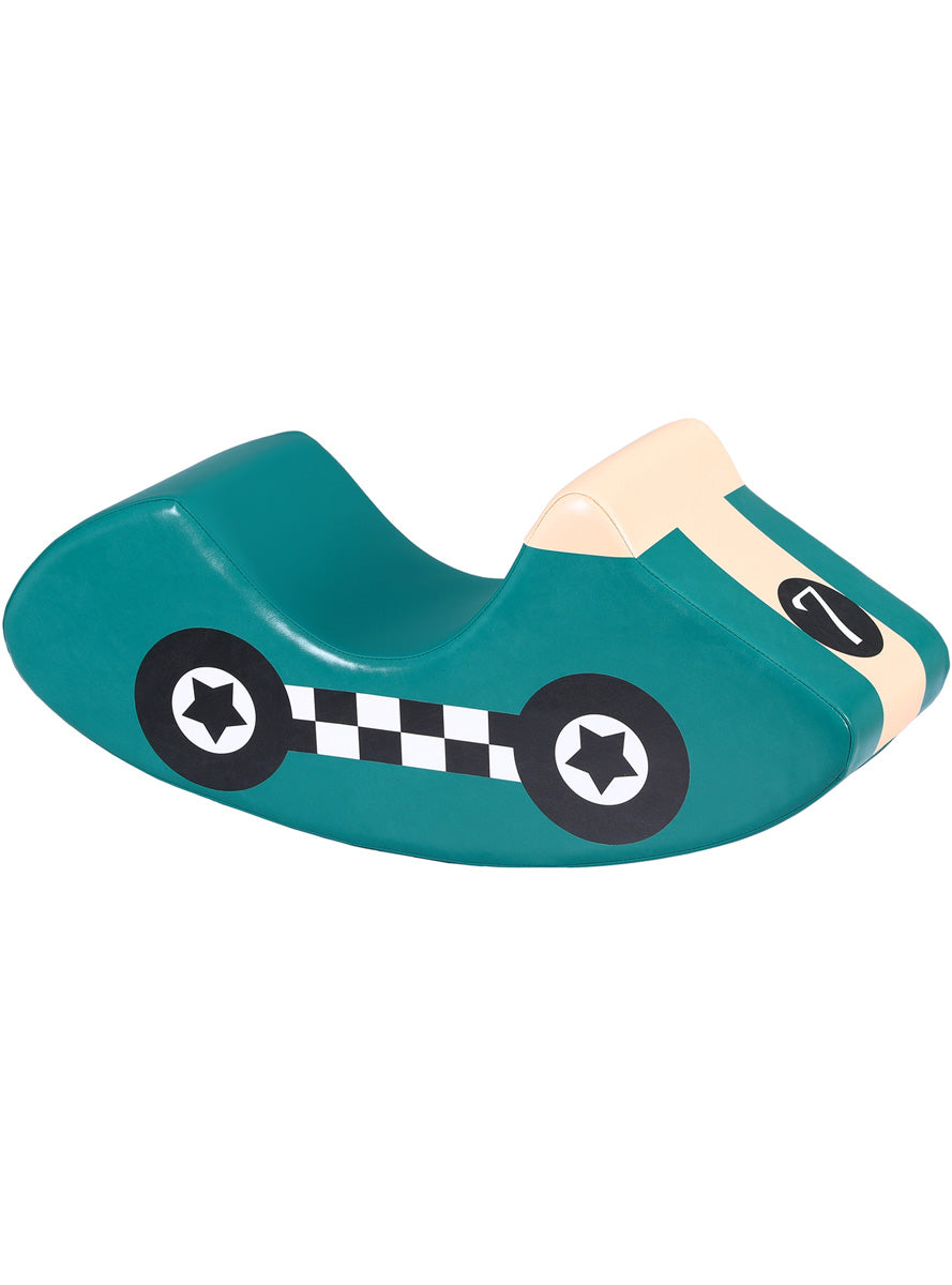 Keezi Kids Blue And White Car Shaped Soft Foam Climbing Block And Rocker - Side Image