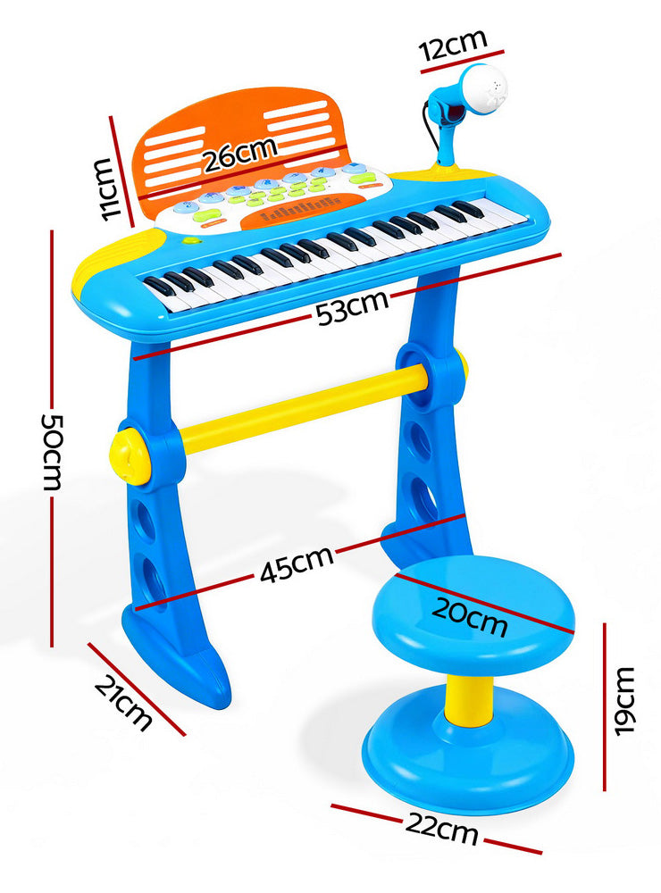 Keezi Kids Blue Piano Keyboard Play Set - Dimensions Main Image