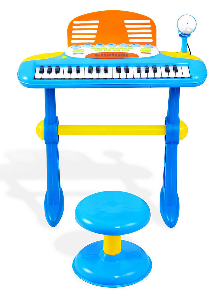 Keezi Kids Blue Piano Keyboard Play Set - Front Image