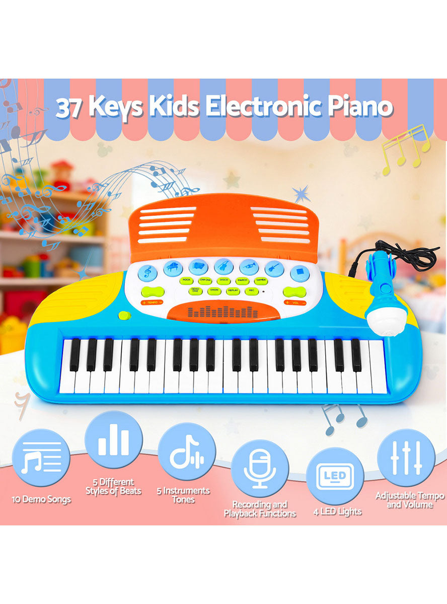 Keezi Kids Blue Piano Keyboard Play Set - Info Image 2