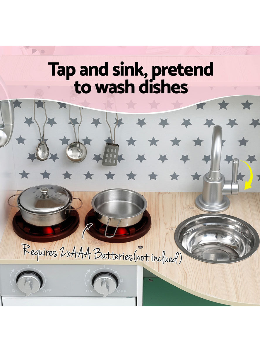 Keezi Kids Green And White Wooden Kitchen Playset - Info Image 2