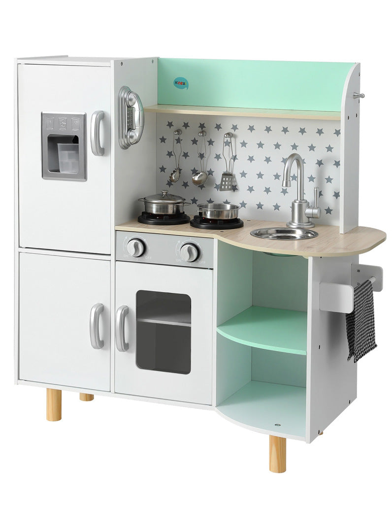 Keezi Kids Green And White Wooden Kitchen Playset - Main Image