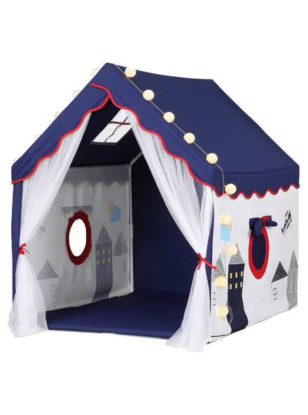 Keezi Kids Indoor Tent Playhouse With Floor Mat And Ball String Lights - Main Image