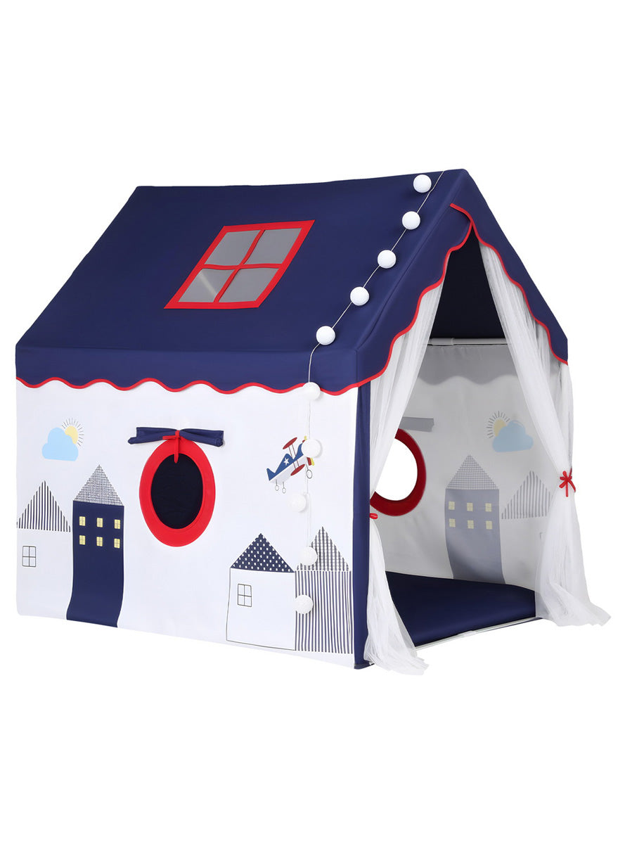 Keezi Kids Indoor Tent Playhouse With Floor Mat And Ball String Lights - Side Image