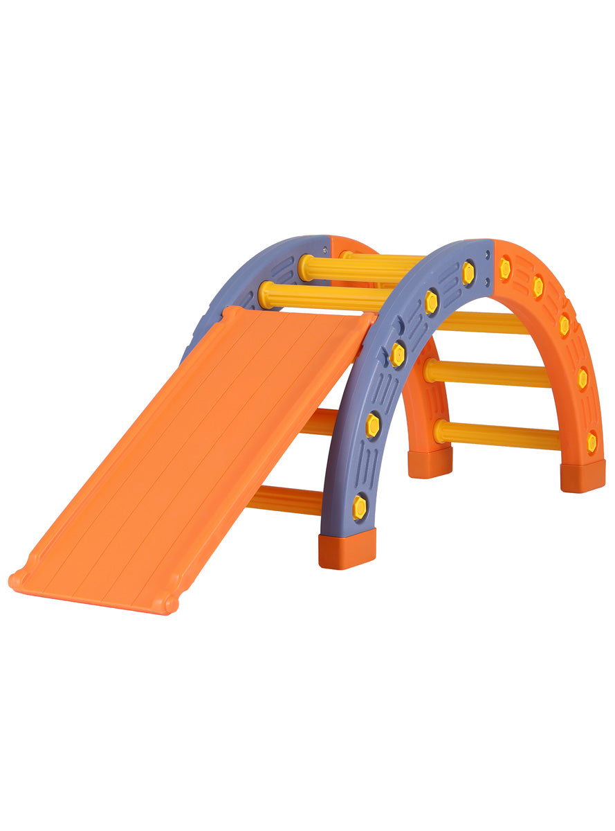 Keezi Kids Orange Indoor Outdoor Climbing Arch With Slide - Alternate Image