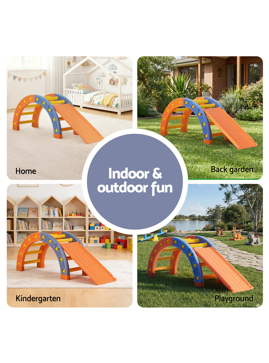 Keezi Kids Orange Indoor Outdoor Climbing Arch With Slide - Info Image 3