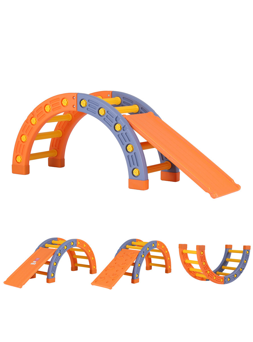 Keezi Kids Orange Indoor Outdoor Climbing Arch With Slide - Main Image