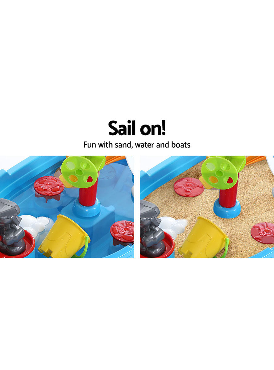 Keezi Kids Outdoor Plastic Marine Post Sand And Water Play Table - Info Image 1