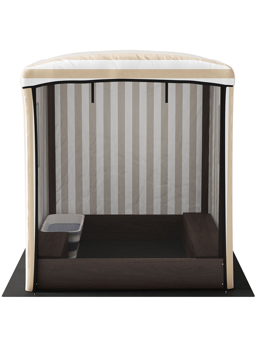 Keezi Kids Outdoor Wooden Sandpit With Enclosed Canopy - Front Image