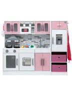 Keezi Kids Pink And White 2 Piece Wooden Kitchen Playset With Accessories - Alternate Image