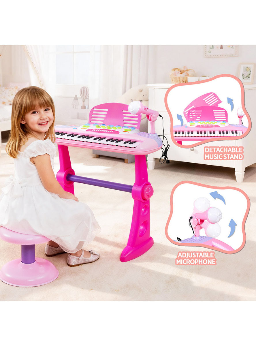 Keezi Kids Pink Piano Keyboard Play Set - Info Image 3