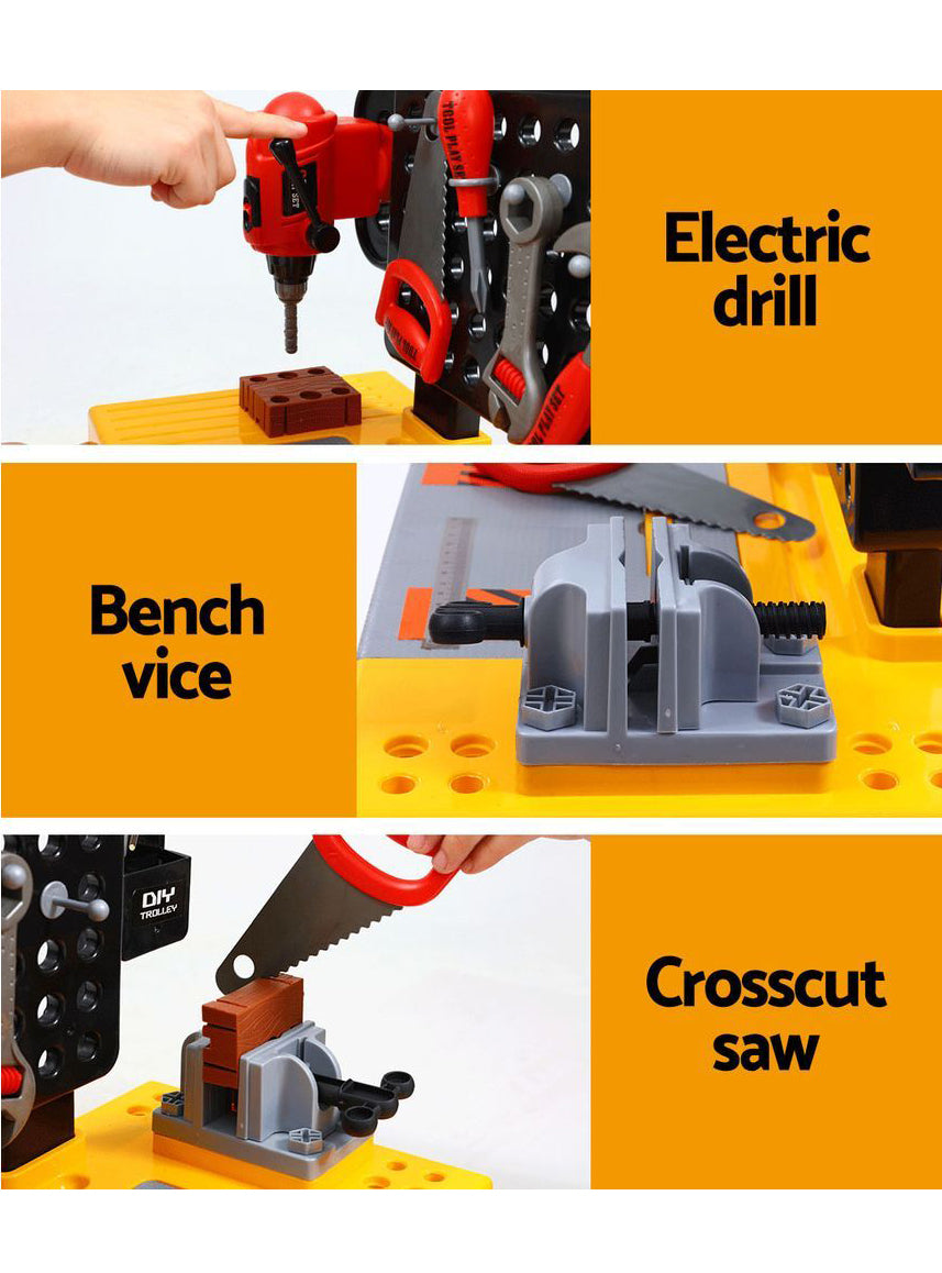 Keezi Kids Plastic 54 Piece Pretend Workbench Playset - Info Image 1