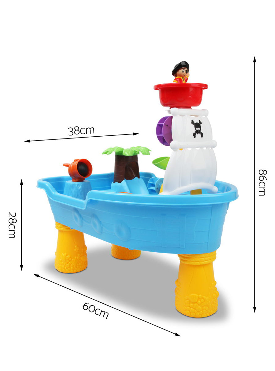 Keezi Kids Plastic Outdoor Pirate Water And Sand Play Table - Dimensions Image