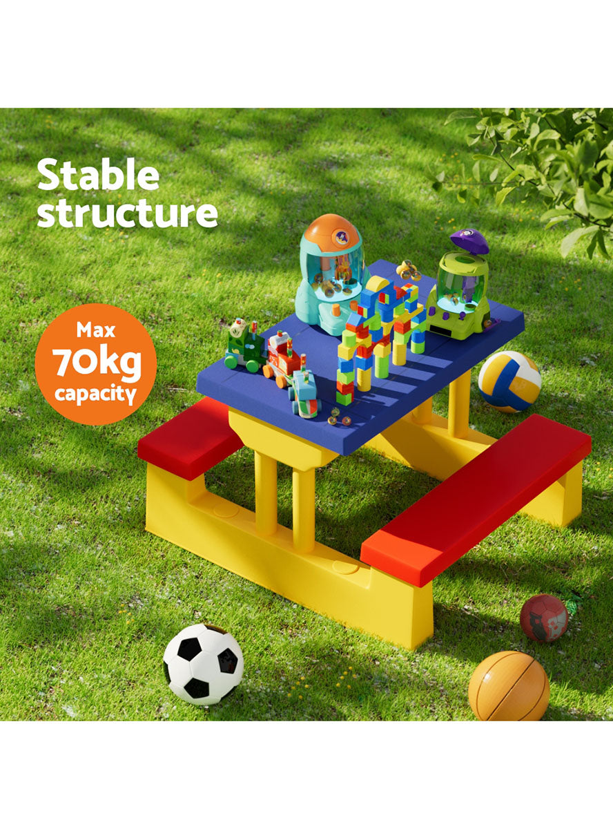 Keezi Kids Plastic Outdoor Table With Umbrella - Info Image 3