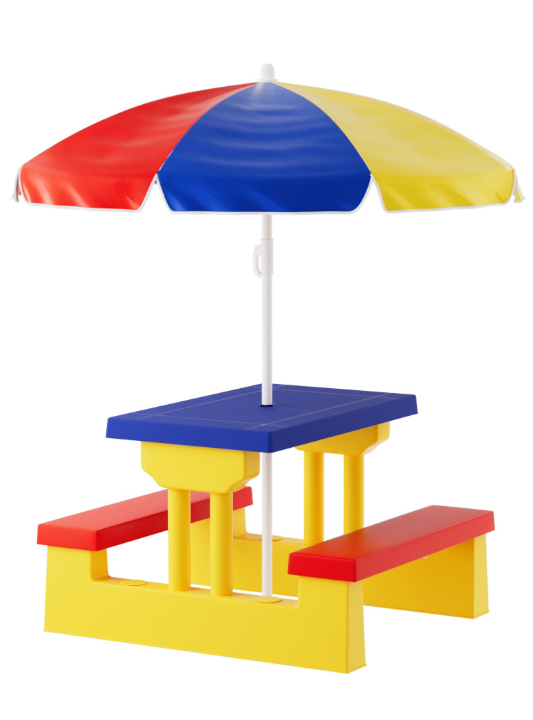 Keezi Kids Plastic Outdoor Table With Umbrella - Main Image