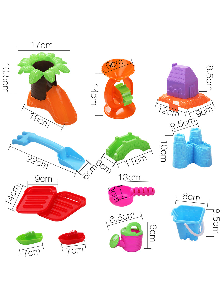Keezi Kids Plastic Outdoor Water Table Set With Chair - Dimensions Image 2
