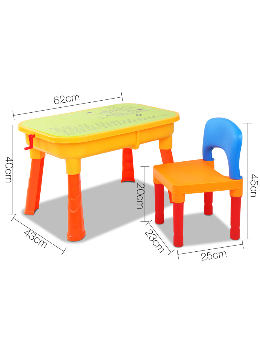 Keezi Kids Plastic Outdoor Water Table Set With Chair - Dimensions Image