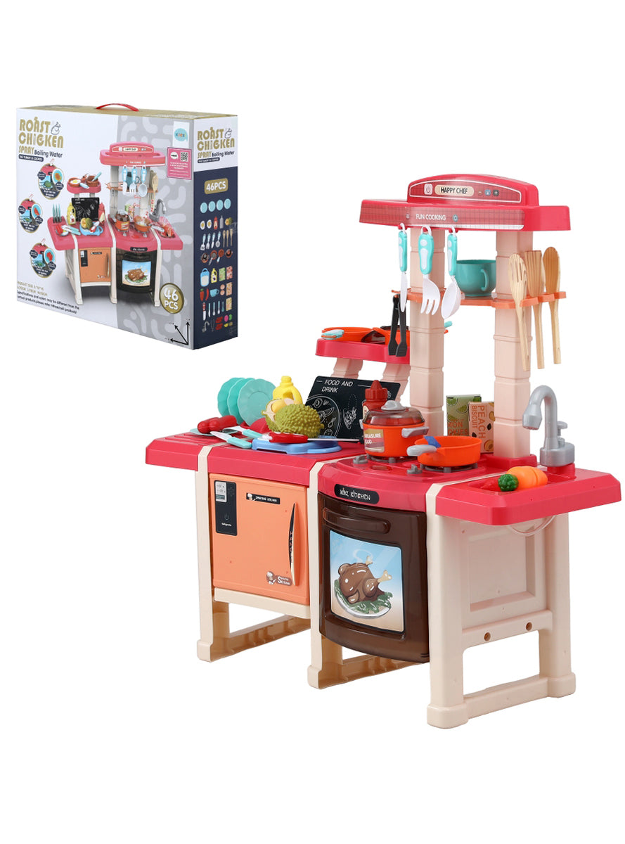 Keezi Kids Plastic Pretend Stovetop Kitchen Set With 46 Pieces - Alternate Image