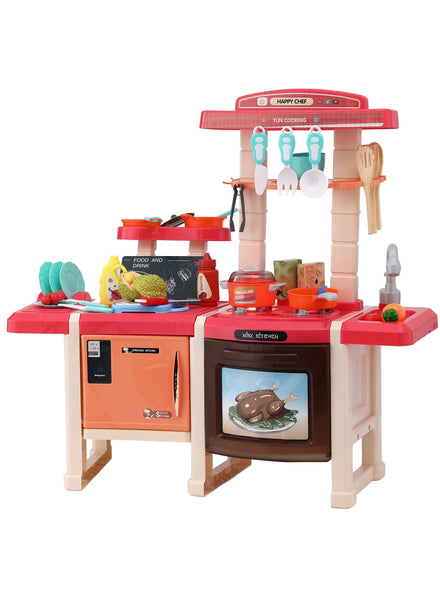 Keezi Kids Plastic Pretend Stovetop Kitchen Set With 46 Pieces - Main Image