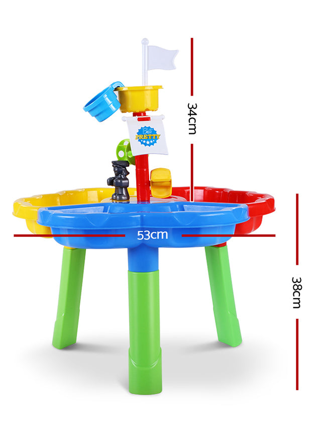 Keezi Kids Plastic Sand And Water Play Table With Mast - Dimensions Image