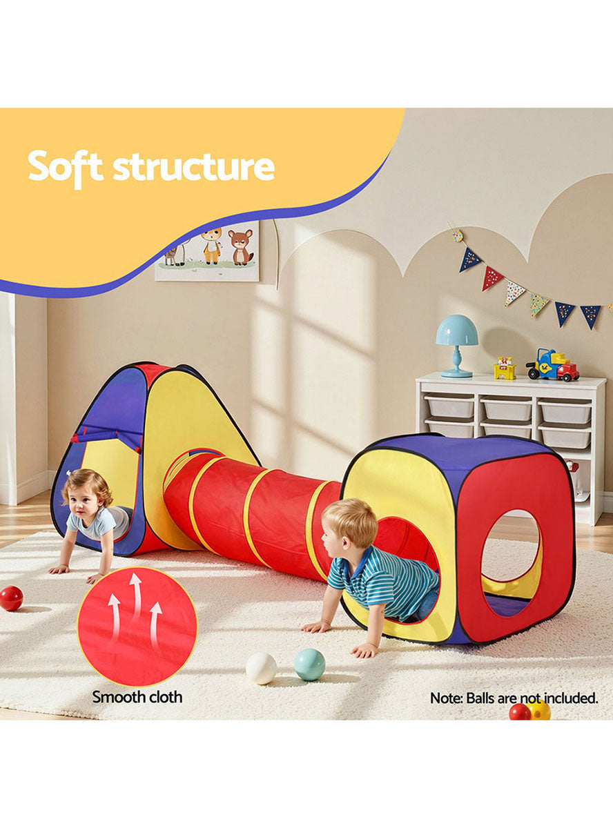 Keezi Kids Pop Up Playhouse With Tunnel - Info Image 1