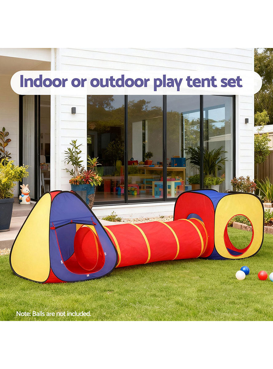 Keezi Kids Pop Up Playhouse With Tunnel - Info Image 3