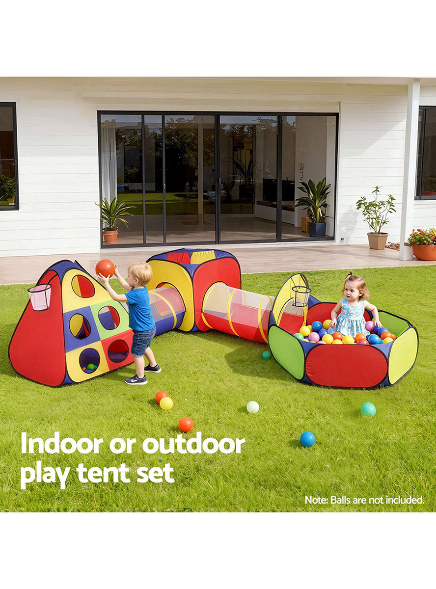 Keezi Kids Pop Up Tent Playhouse With Tunnel And Ball Pit - Info Image 4