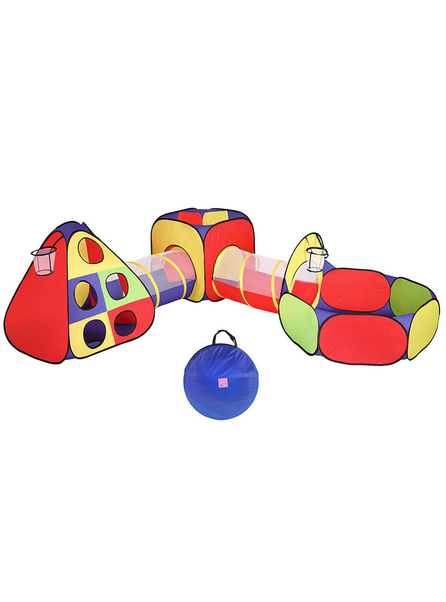 Keezi Kids Pop Up Tent Playhouse With Tunnel And Ball Pit - Main Image