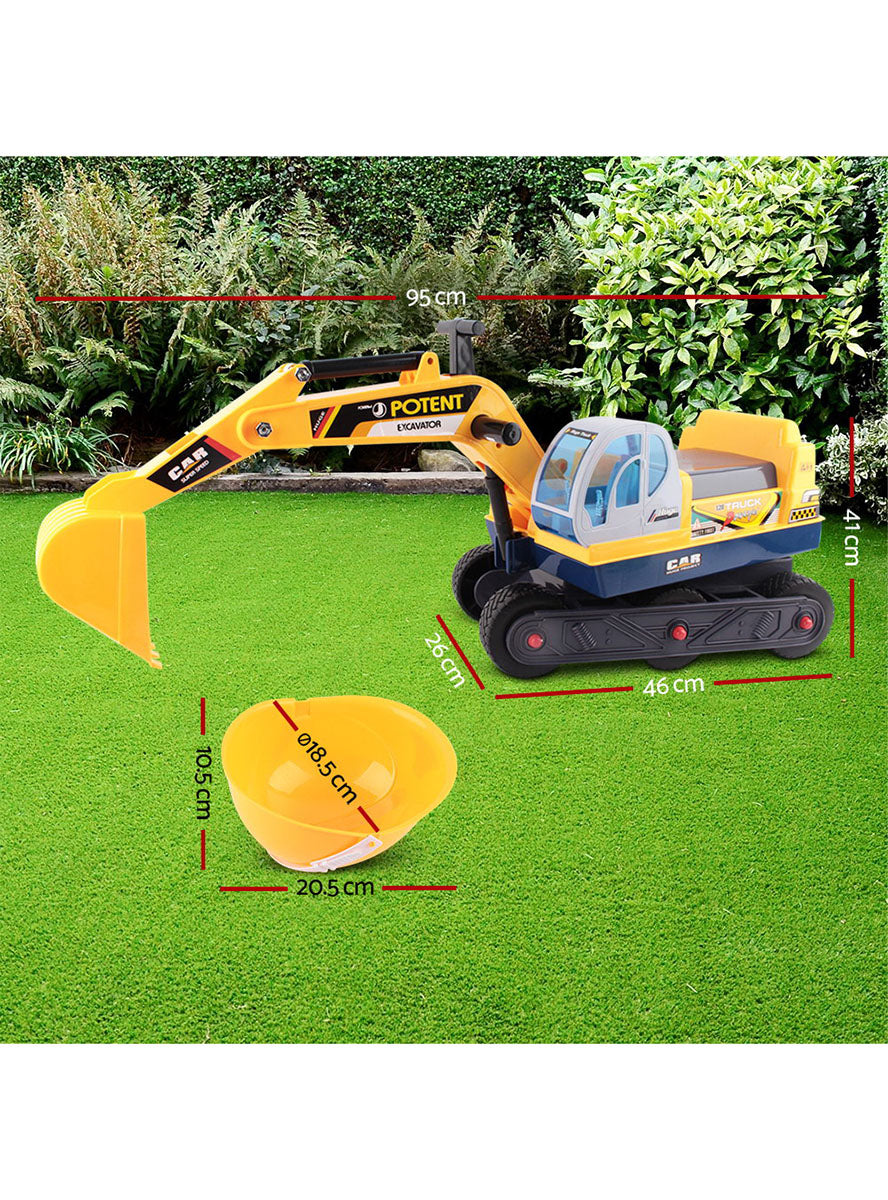 Keezi Kids Ride On Digger Sandpit Toy - Dimensions Image