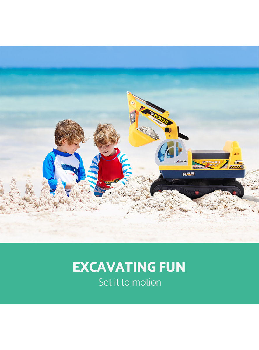 Keezi Kids Ride On Digger Sandpit Toy - Info Image 1