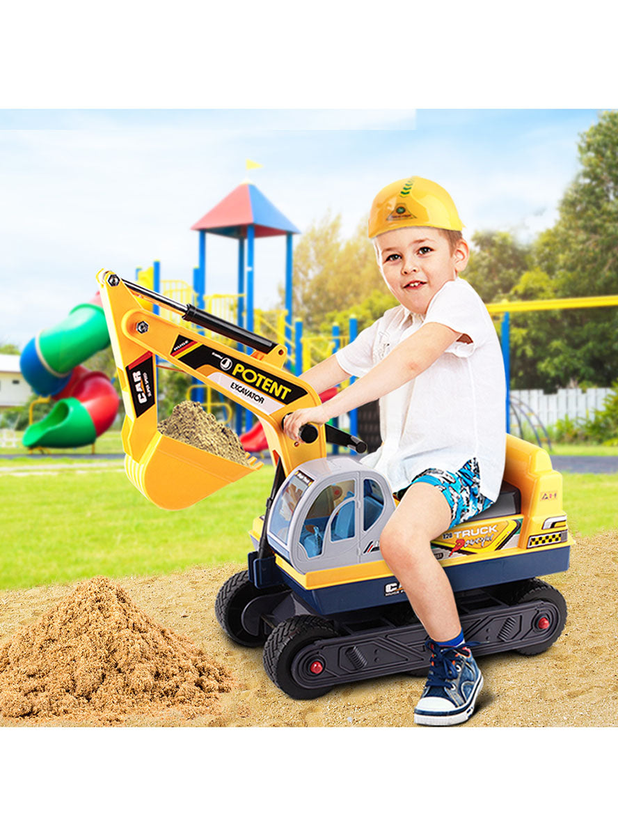 Keezi Kids Ride On Digger Sandpit Toy - Lifestyle Image