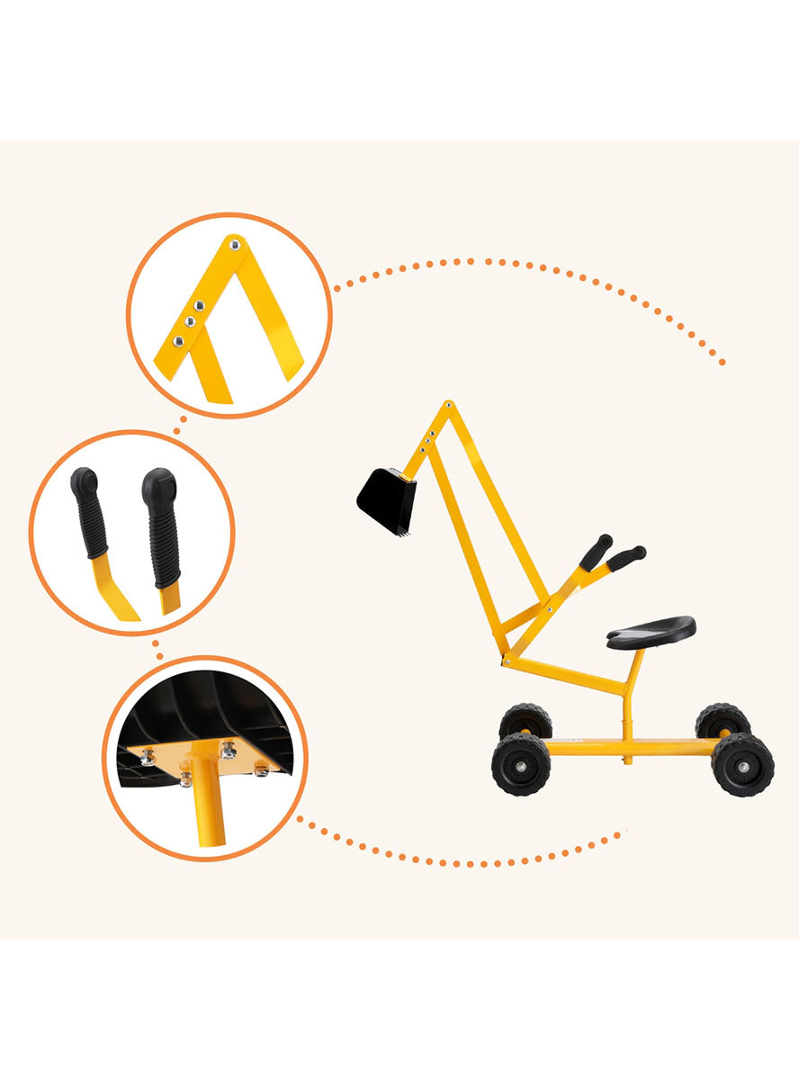 Keezi Kids Ride On Manual Digger Sandpit Toy - Info Image 2