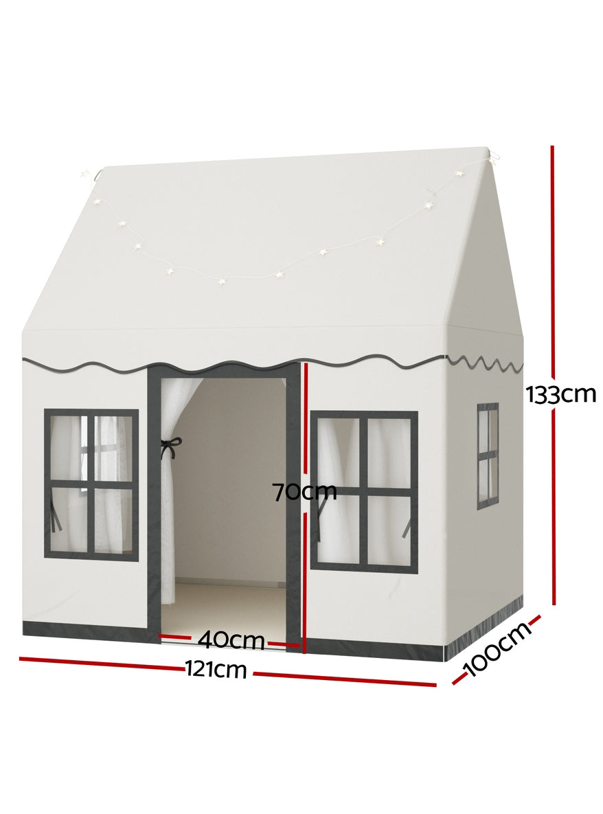 Keezi Kids White House Playhouse Tent With Lights And Floor Mat - Dimensions Image