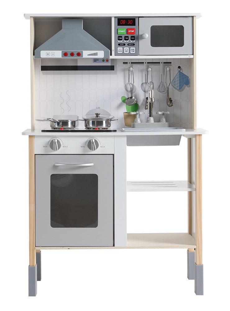 Keezi Kids Wooden White Kitchen Playset With Range Hood - Alternate Image